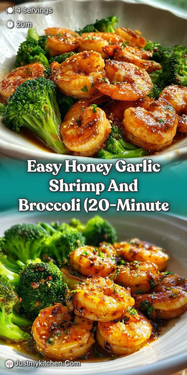 Close-up view of honey garlic shrimp: the light catches the sticky, caramelized glaze over the tender shrimp and crisp bro...