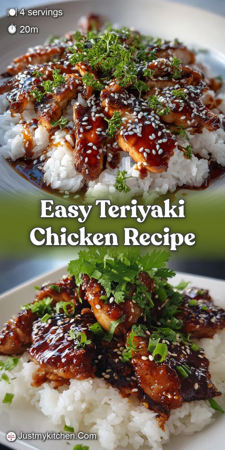 Close-up of juicy, tender teriyaki chicken. The thick, caramelized sauce clings enticingly to the chicken's surface.
