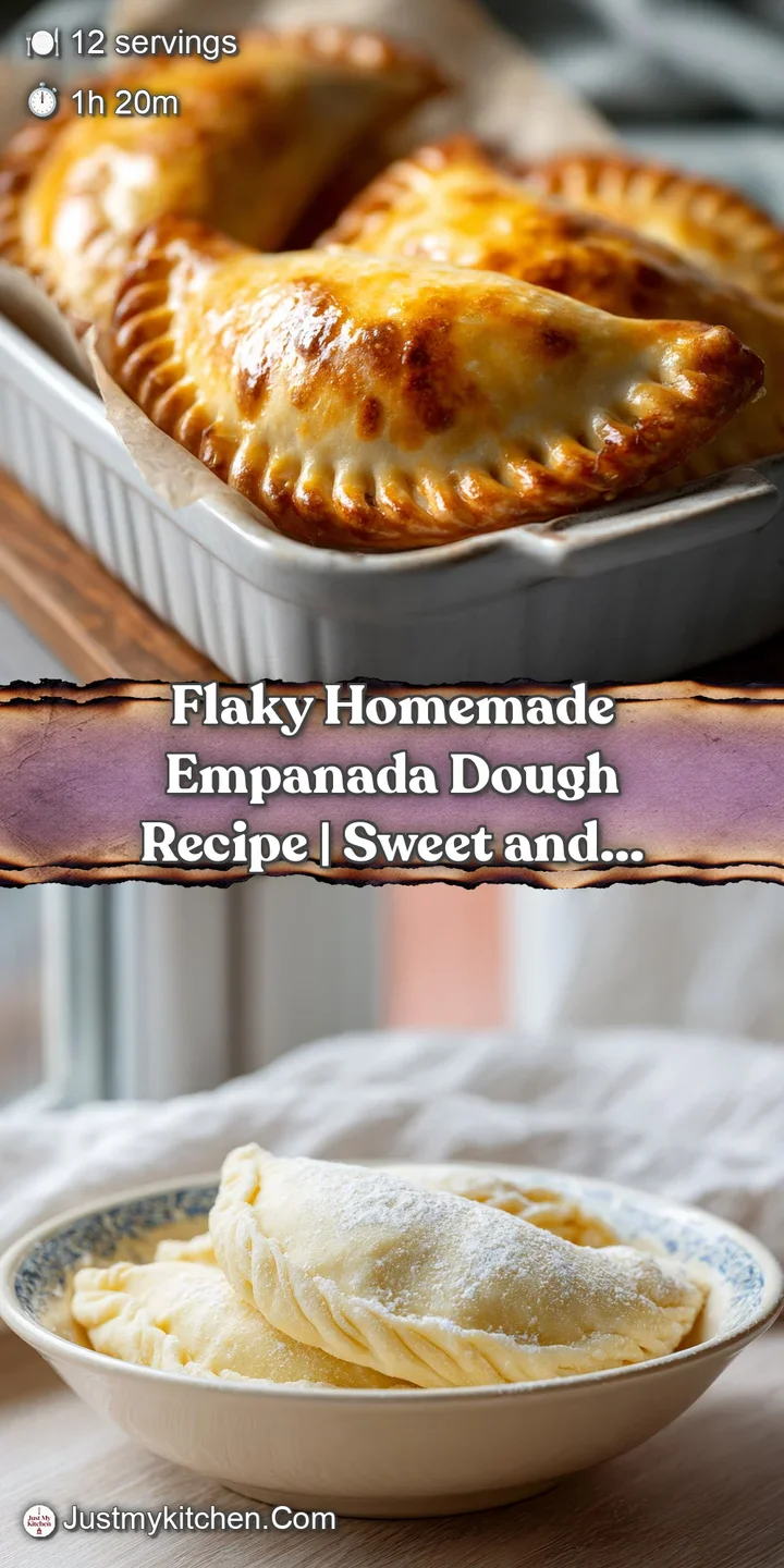 Close-up of a perfectly baked empanada revealing a tender, flaky crust with visible layers.