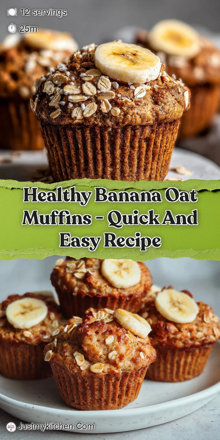 Close-up of a moist banana oat muffin with bits of banana, oats visible. Irregular texture suggests a homemade taste.
