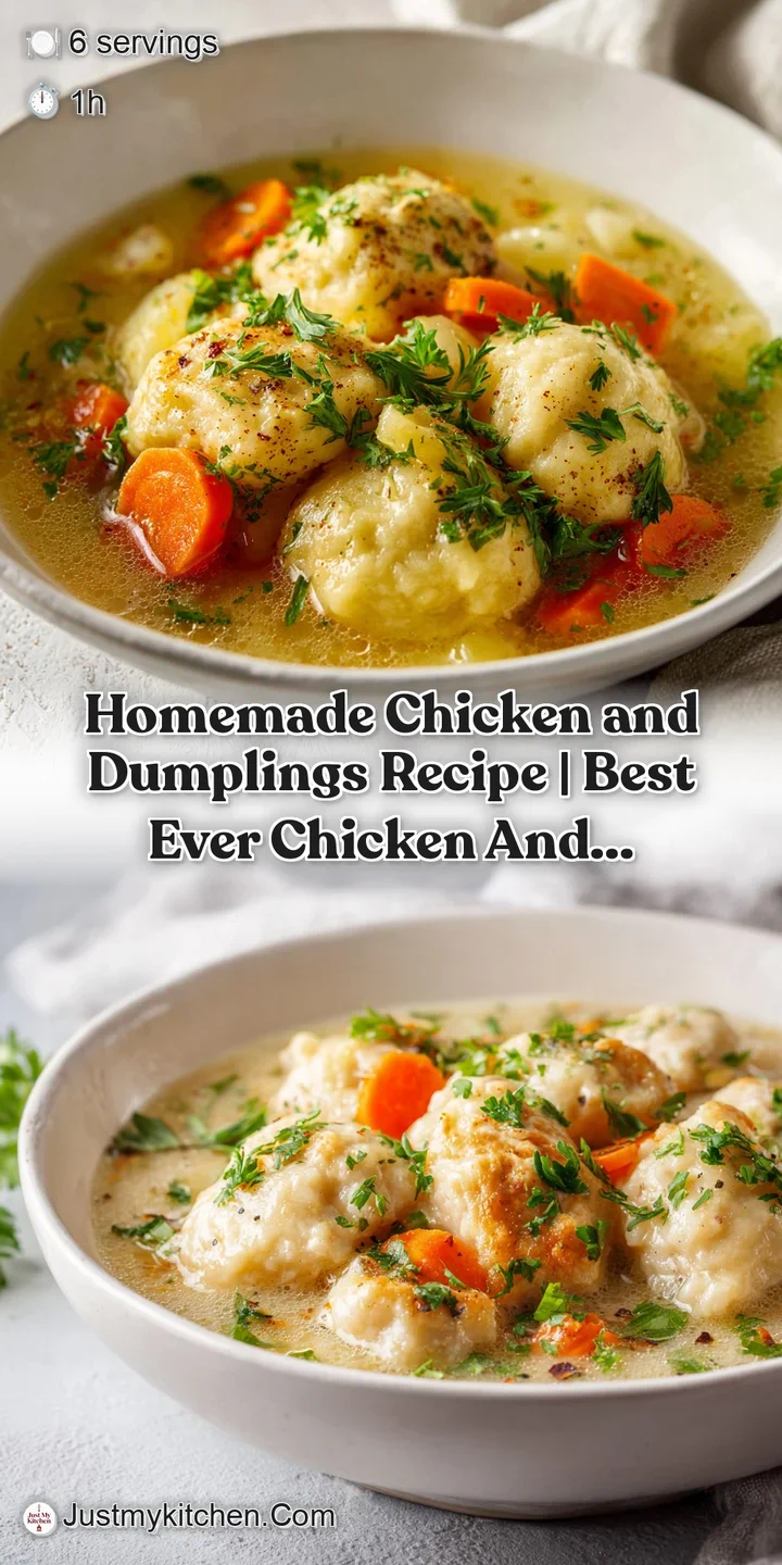 Close-up of a perfectly cooked, tender chicken dumpling nestled in a steaming, herb-flecked stew.