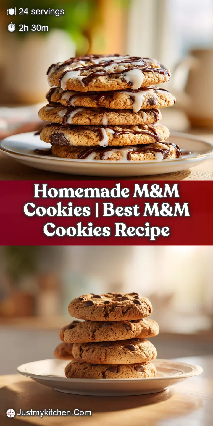 Close-up of a perfect M&M cookie, revealing melted chocolate chips and vibrant candy pieces.