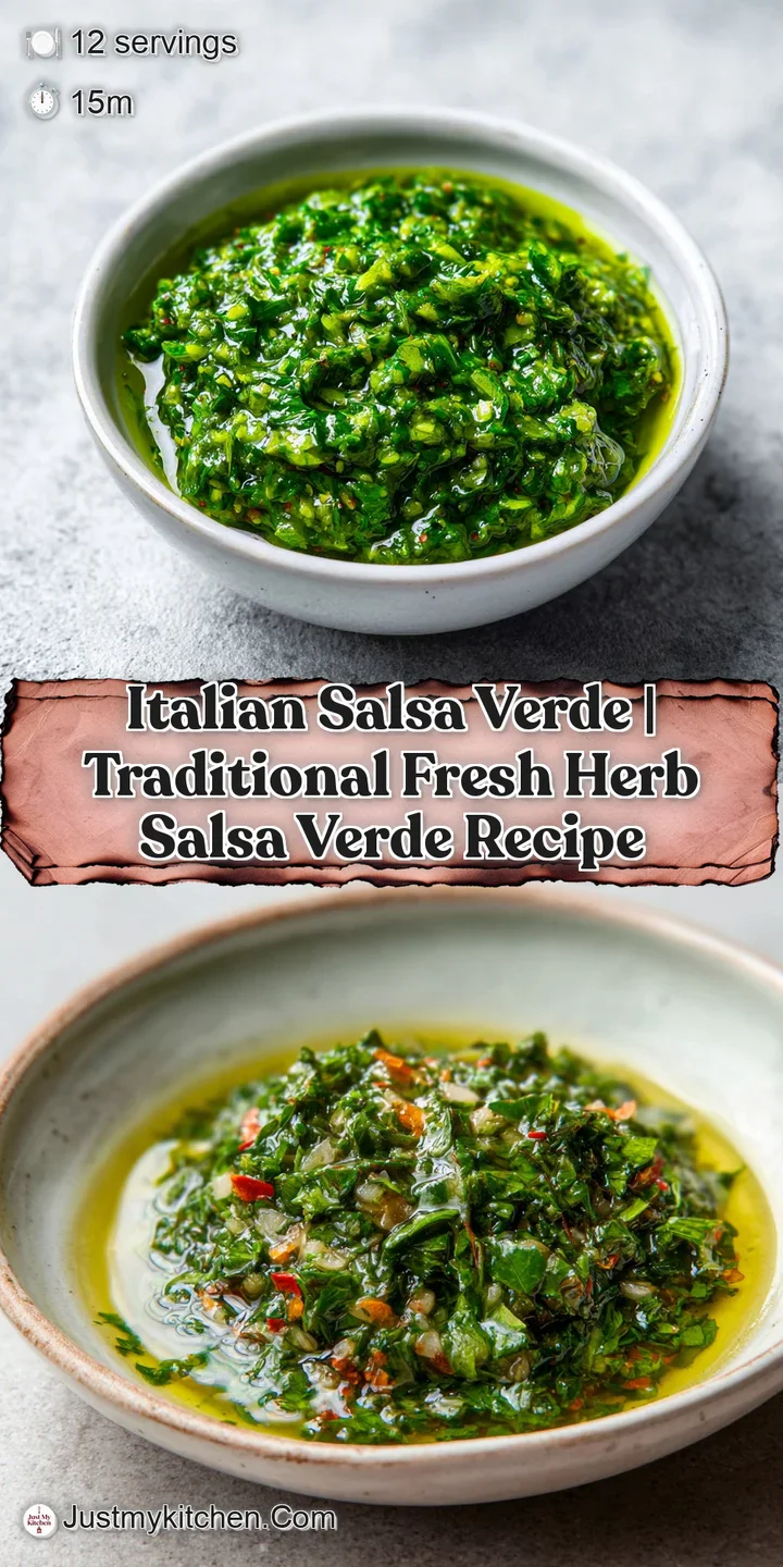 Close-up of finely minced green herbs and capers, glistening with rich olive oil, a zesty aroma implied.