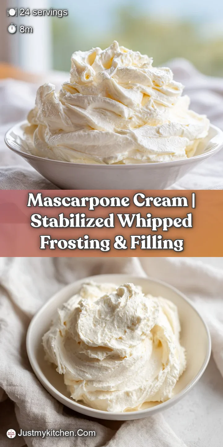 Close-up of airy, luscious mascarpone frosting, its creamy texture catching the light.