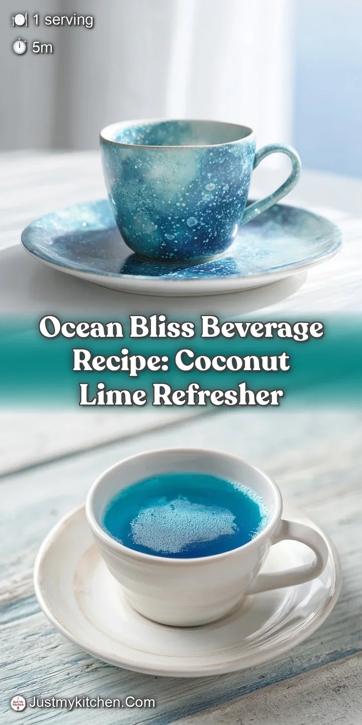 Close-up of a swirling blue drink with a creamy texture. Lime wedge and floral garnish add pops of color. Looks cool and i...