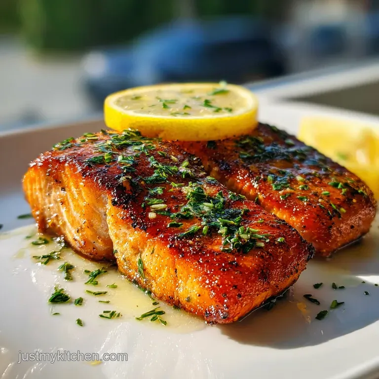 Air Fryer Salmon with Lemon Butter