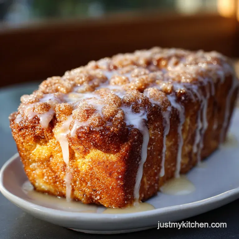 Amish Apple Fritter Bread with Cinnamon Glaze