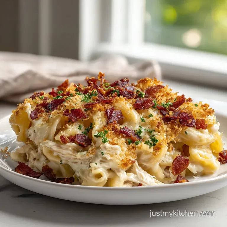 bbq ranch chicken casserole - appetizing dish ready to serve