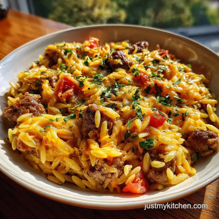 Cheeseburger Orzo: One Pot Meal