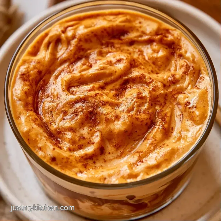 Tall glass of layered orange and brown coffee with ice cubes, set on a rustic coaster beside a maple leaf.