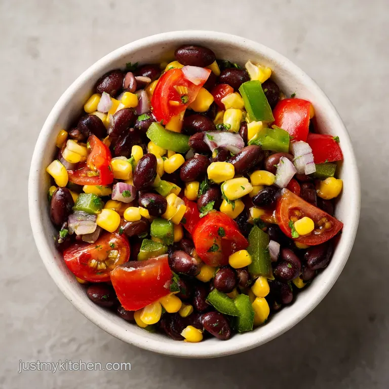 Cowboy Caviar served in a glass bowl with tortilla chips, showcasing the vibrant colors and fresh textures of the dip.