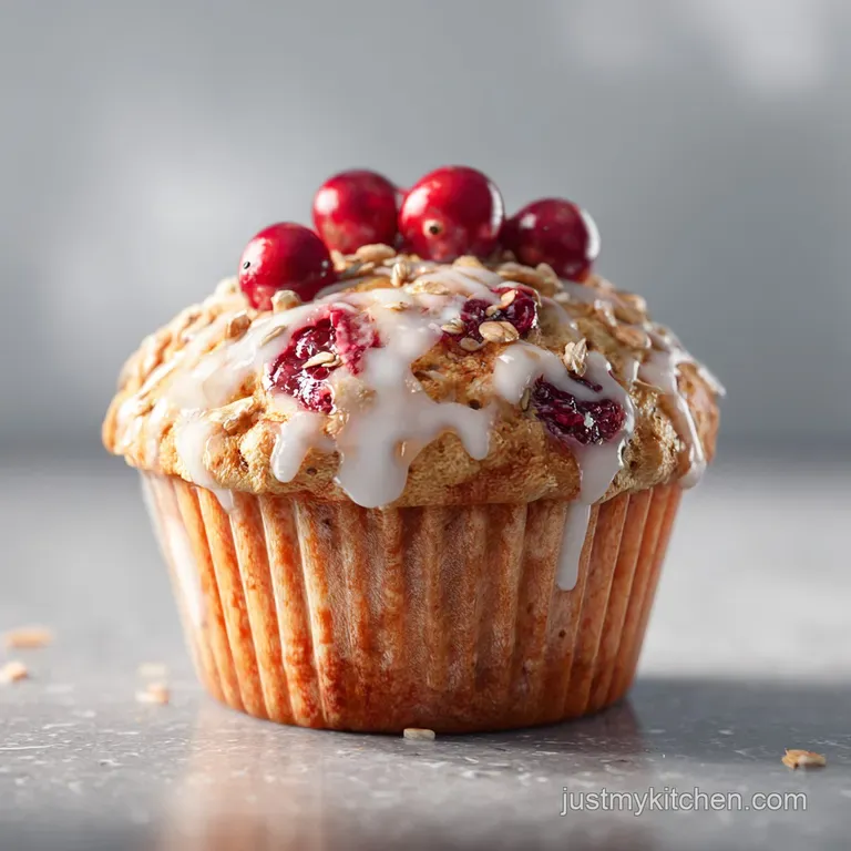 Cranberry Orange Breakfast Muffins with Citrus Glaze