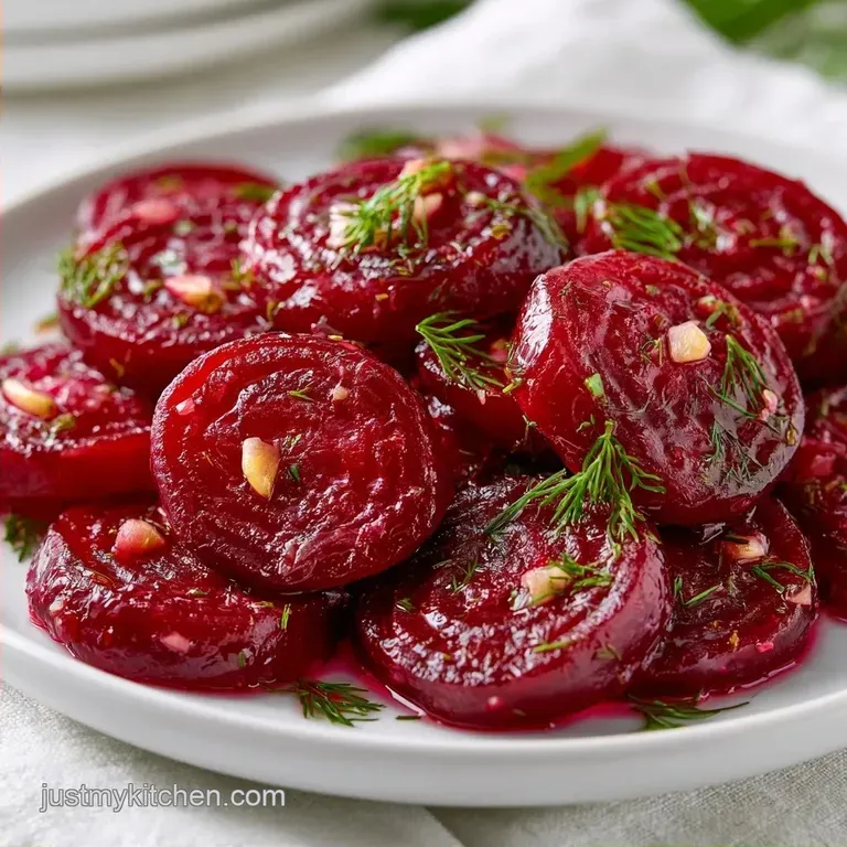 Roasted Garlic Dill Pickled Beets