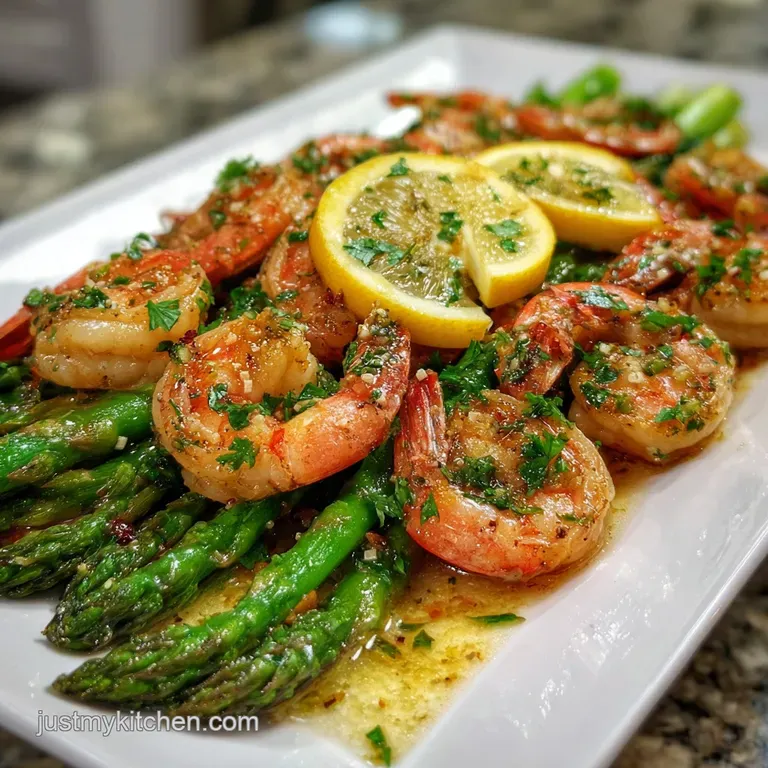 One Pan Garlic Butter Shrimp and Asparagus