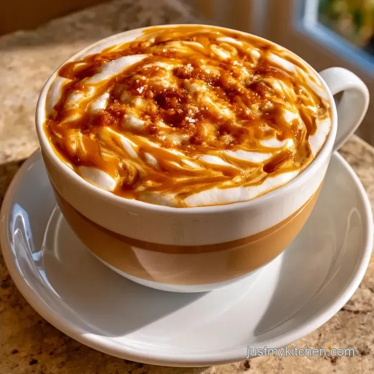 Homemade Caramel Latte with Sea Salt