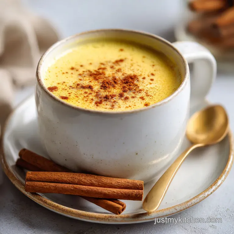 Elegantly served eggnog in a stemmed glass, garnished with a cinnamon stick and a sprinkle of nutmeg.