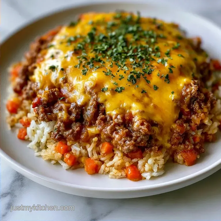 Kid Friendly Beef Dinner: Cheesy Rice Skillet