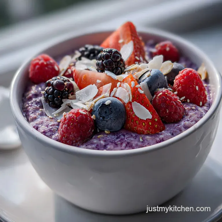 Overnight Oats Flavor Variation with Mixed Berries