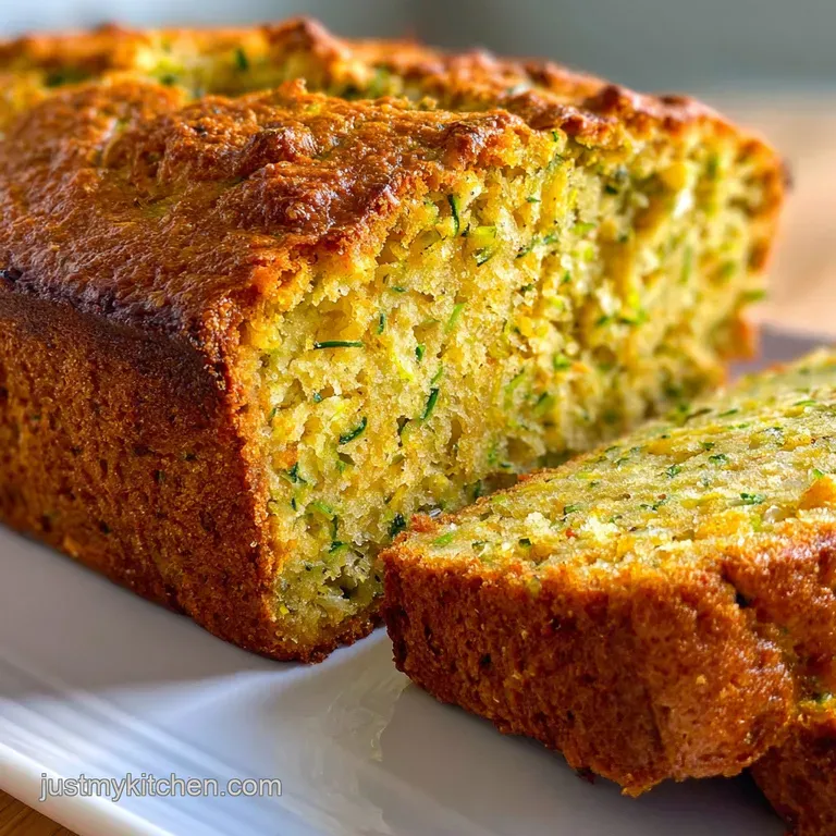 Sliced pumpkin zucchini bread on a wooden board, steam rising, next to a pat of melting butter, suggesting warmth and mois...