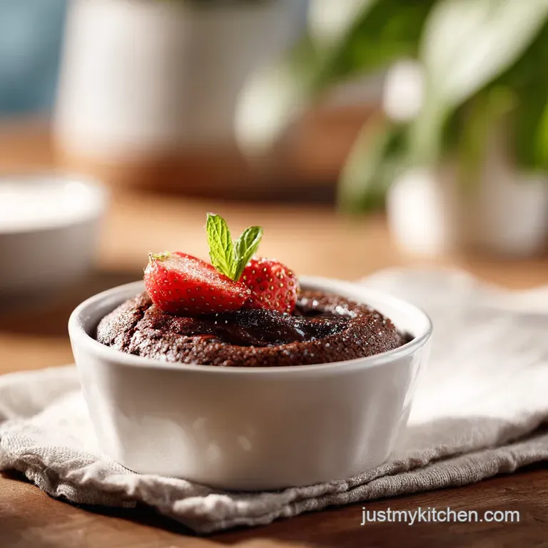 A single glossy brownie, glistening with melted chocolate, served on a stark white plate with a sprinkle of sea salt.