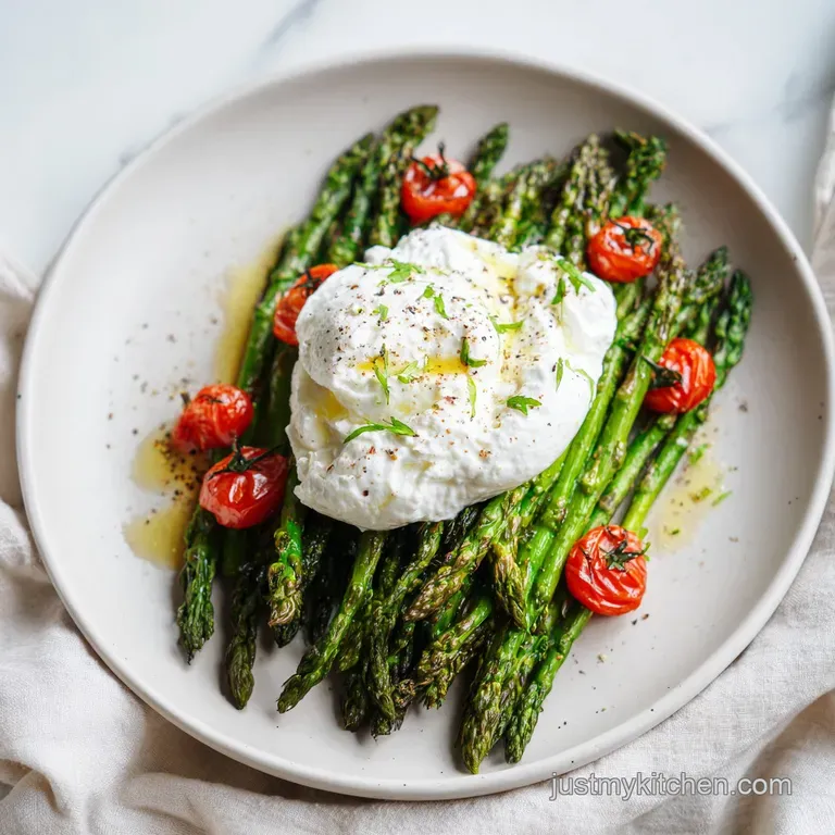 Roasted Asparagus with Burrata