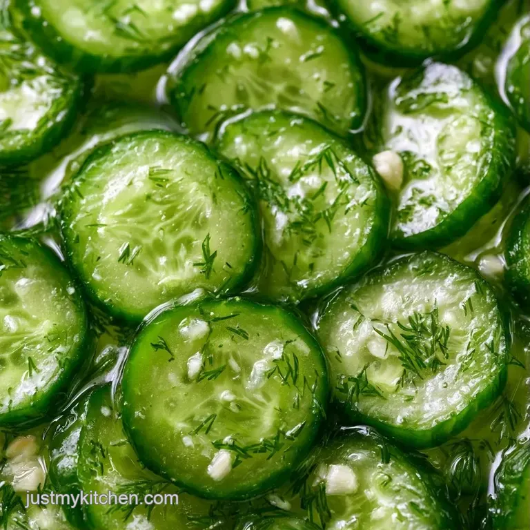 Glass jars of bright green cucumber slices arranged neatly with fresh dill sprigs on a rustic wooden tabletop.